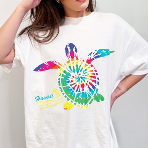 Tie Dye Sea Turtle Hawaii tshirt Surf Shop Tee Hawaiian shirt Preppy Clothes Y2k tshirt Trendy Aesthetic VSCO girl shirt Beachy Coconut Girl