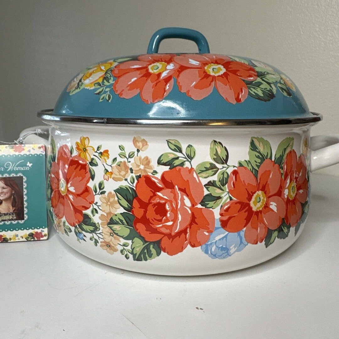 The Pioneer Woman Vintage Floral 4 Quart Dutch Oven With Lid - Etsy