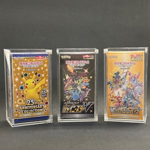 Caja de refuerzo japonesa de Pokémon, pequeña y especial, vitrina de acrílico con tapa magnética