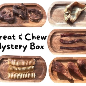 Mystery Dog Treat Box, Dog Gift Box, Natural Dog Treats, Natural Dog Chews, Gift Basket for Dogs, Puppy Box