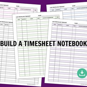 Paralegal Timesheet Printable Time Sheets for Paralegal Time Log ...