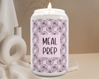 Meal Prep Candle: Soy Wax Kitchen Decor for Healthy Lifestyle, Fitness Gifts