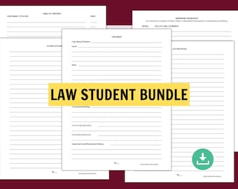 Case Brief PDF Law Student Planner Law Student Gift Law School Planner Law School Gift Law Student Notes Law School Note Case Brief Template