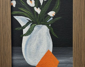 White Flowers and an Orange Triangle