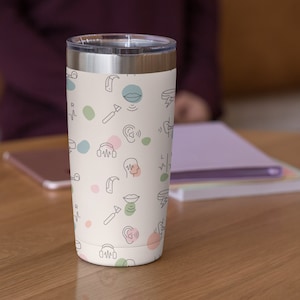 Audiology Hearing Aid Polka Dot Pattern Tumbler 20oz | Audiology Gift | AuD | Audiology Insulated Tumbler
