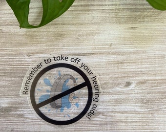 Gehoorapparaat douche herinnering sticker | Audiologie | Keel- en neusoor | Hoortoestellen | Transparant