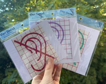 Calcomanía para autos para personas con discapacidad auditiva: Etiqueta de seguridad de alerta médica