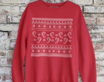 Ears Ugly Christmas Sweater Unisex Crewneck Sweatshirt