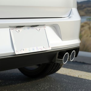 Arcobaleno ASL Cornice targa in metallo / Perdita dell&#39;udito / Linguaggio dei segni / Sordi / Audiologia / Interprete della lingua dei segni / Accessori per auto