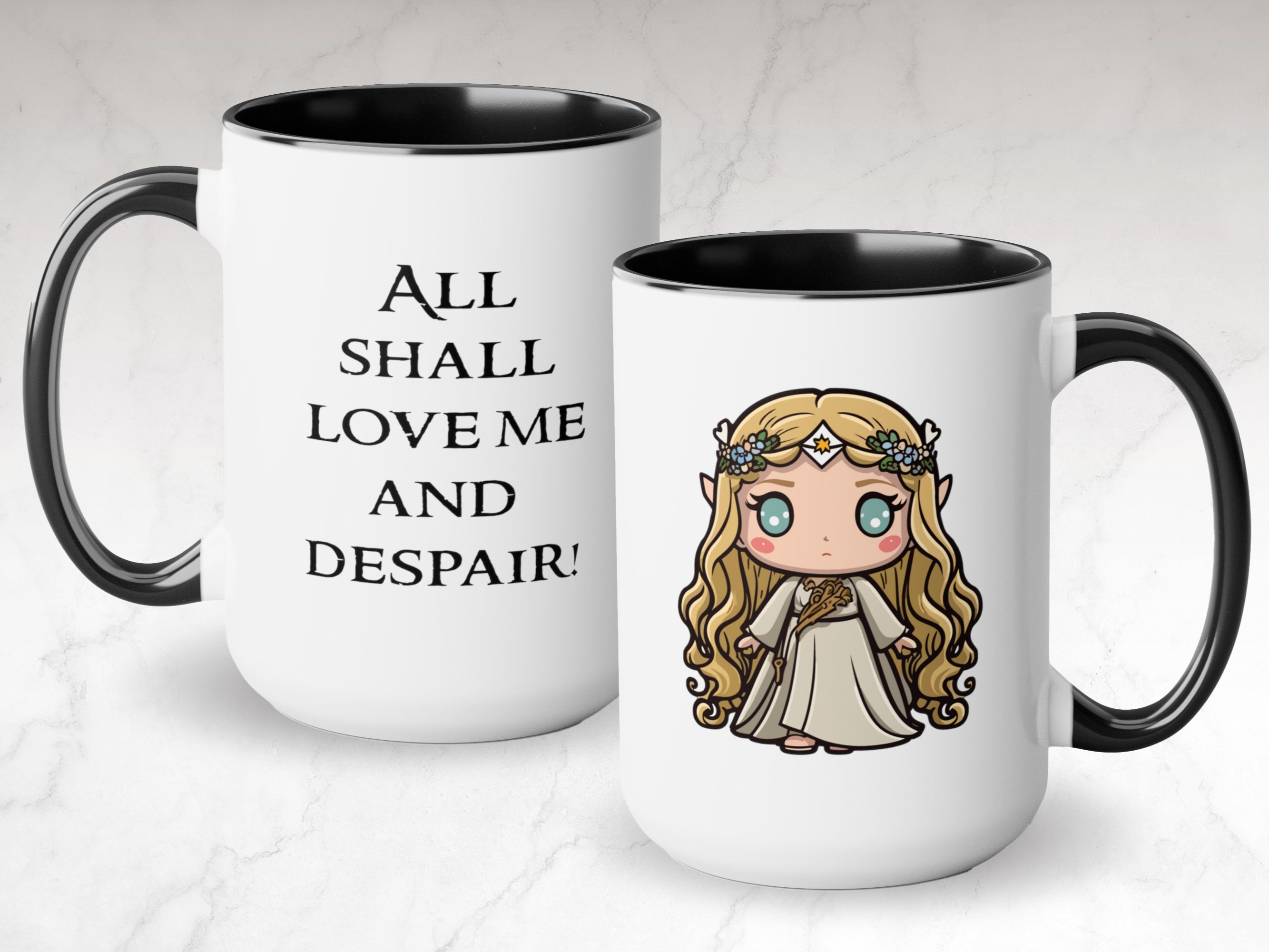 Lord of The Rings Gondor Elven Text 20oz Ceramic Camper Mug
