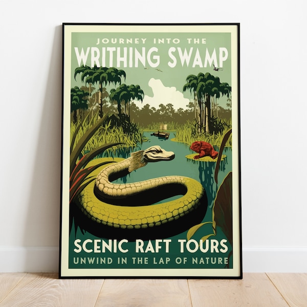 Ark Survival Evolved Travel Poster Writhing Swamp Game decor Video Game art Dinosaur Gift Vintage Print Game Room Decor Gift for Gamer Print