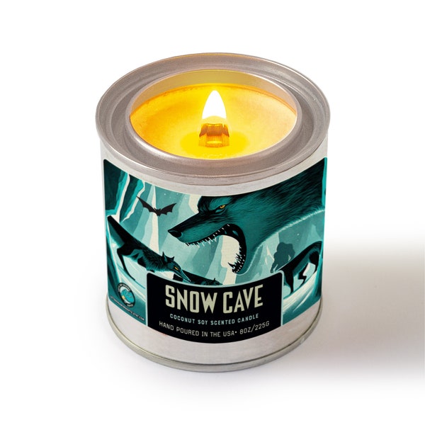 Ark Survival Evolved Snow Cave Candle Game Decor Video Game Gift Dinosaur Game Room Decor Gift For Gamer Coconut Soy Wax Wood Wick Dire Wolf
