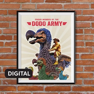 Dodo Army Poster, Ark Survival Evolved, Digital Download, Instant Poster, DIY Gaming Decor, Game Room, Dinosaur Poster, Video Game, Ark Art