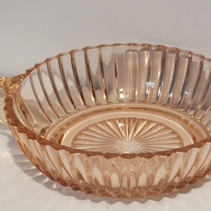 Queen Mary Ribbed Depression Glass Nappy or Low Dessert Dish