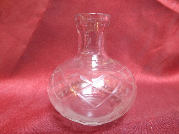 Clear Cut Glass Perfume Bottle