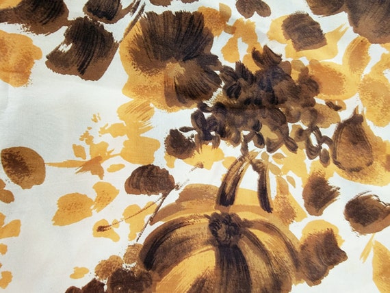 Vintage Brown and Orange Floral Scarf - image 4