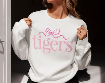 Tigers Bow School Mascot Team SVG PNG File Digital Download