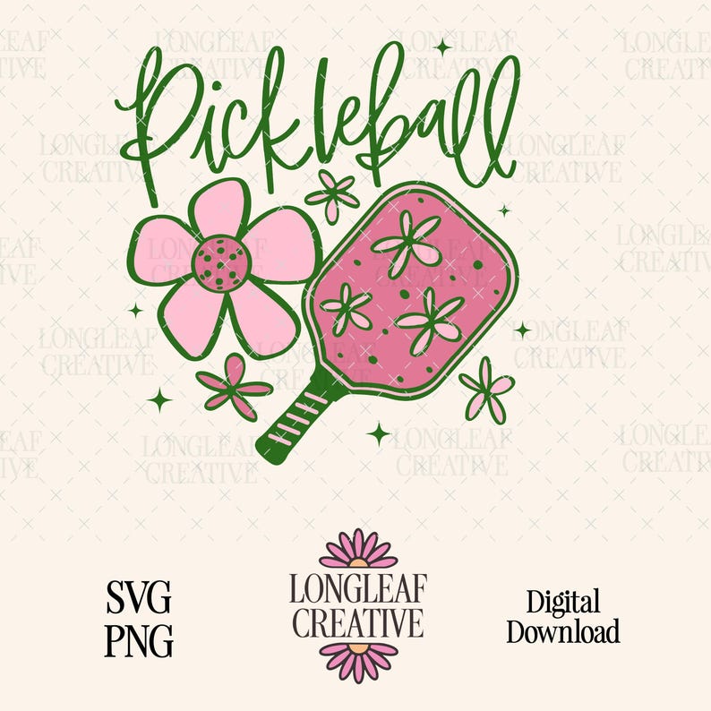 Pickleball Cursive Pickleball Flowers SVG PNG File Digital Download - Etsy