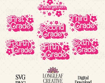 Grades School Barb PNG File Bundle - Set of 12 Digital Downloads Designs