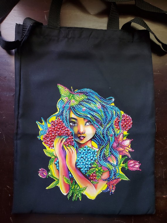 Majestic Lady Diamond Painting Reusable Shopping Shoulder Tote Bag 