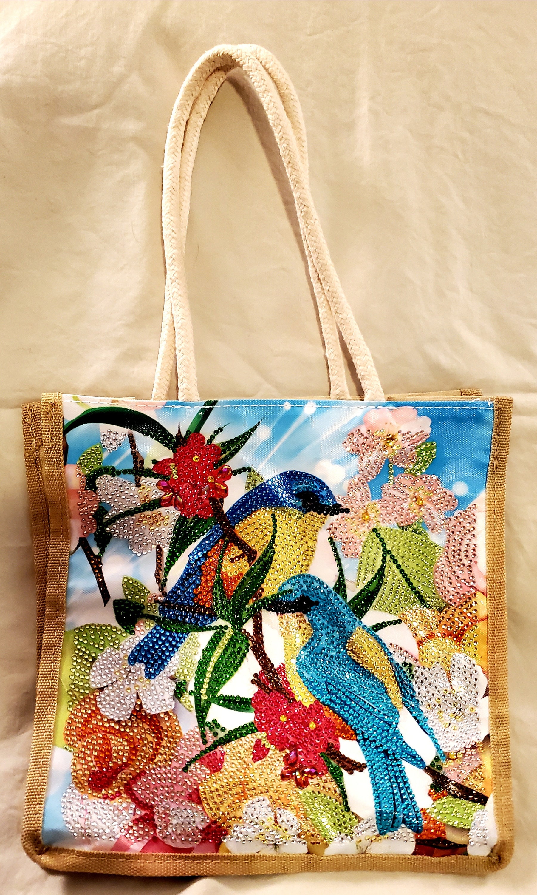 Diamond Painting Tote Bag Reusable Durable DIY Diamond Art Handbag Foldable  Storage Bag Cross Stitch Embroidery Kit Art Craft