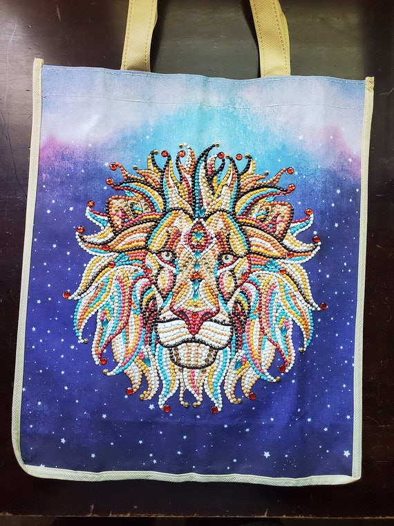 Lion Diamond Painting Canvas Reusable Shopping Shoulder/grocery