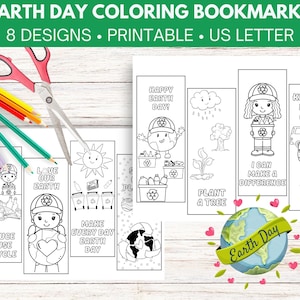 Printable Earth Day Coloring Bookmarks | Earth Day Activities For Kids Instant Download | Earth Day Printables | Coloring Bookmarks