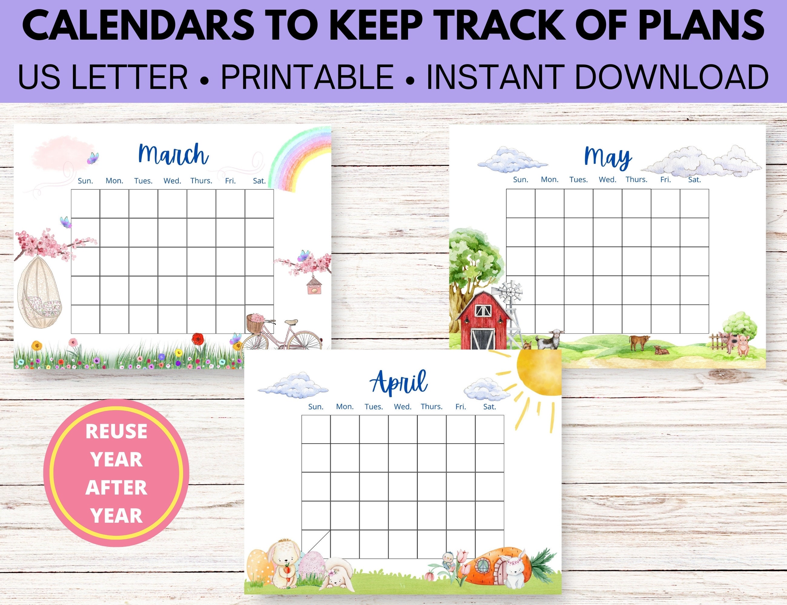 Editable Spring Bucket List With FREE Seasonal Calendars | Printable ...