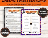 Halloween Would You Rather & Riddle Me This | Kids Halloween Games | Family Halloween Games | Halloween Party Printables