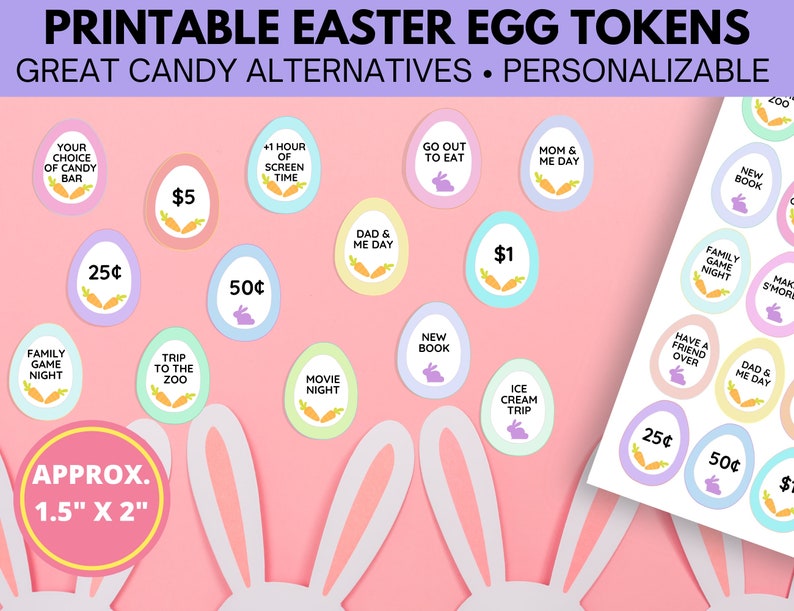 Editable Easter Egg Tokens Printable Easter Coupons Easter Egg Fillers ...