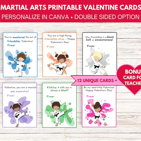Karate Valentines - Etsy