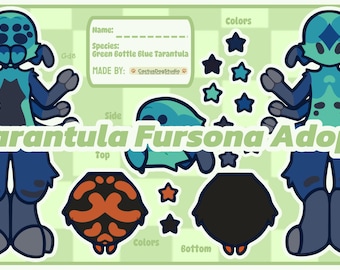 Tarantula Fursona Adopt - Full Reference Sheet