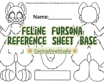 Feline Fursona Reference Sheet Base