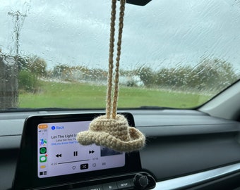 Crochet cowboy hat car accessories decorations car charm