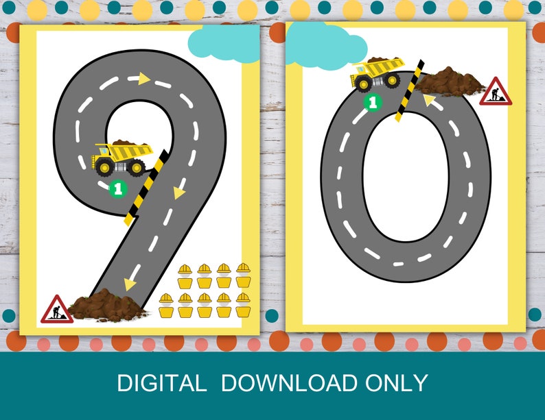 Number Tracing Construction and Truck Printable Counting - Etsy