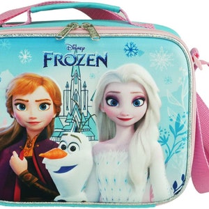 Disney Frozen Cartoon children Elsa Anna Student thermos Bag Box Shoulder  Messenger Picnic bag Pack Lunch