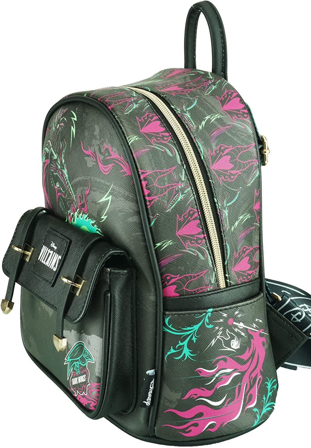 Loungefly Disney Maleficent Dragon Mini Backpack Black Brand New