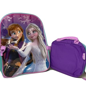 Personalized Frozen Anna & Elsa 3D Face Insulated Lunch Bag 