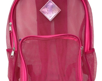 Personalized Mesh Backpack with laser foil accents-16", Pink