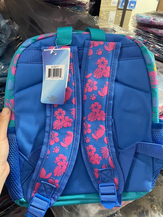Lilo & Stitch Disney Lilo and Stitch Allover Print Black 16 inch Girls  Large School Backpack-black