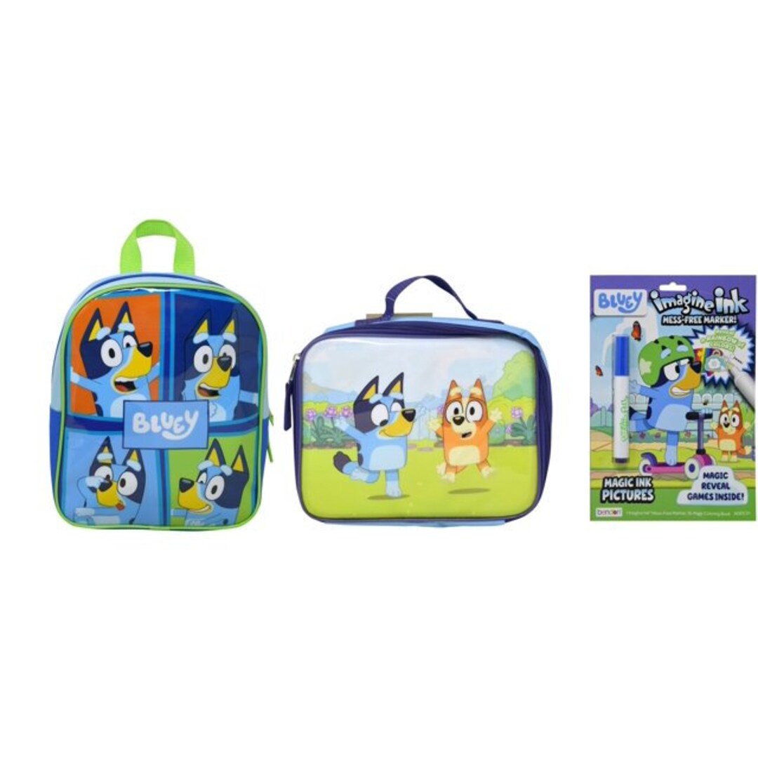 Personalized 3 ITEM Bluey 11 Mini Backpack With Lunch Bag & Imagine Ink ...