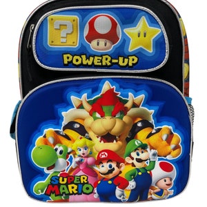 Personalized Super Mario 3D 12 inches Small School Backpack Boy's Book Bag