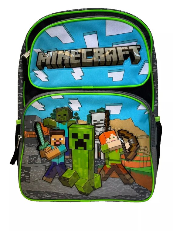 Personalized MINECRAFT 16 Inches Large Backpack With 2 Mesh Pockets Etsy