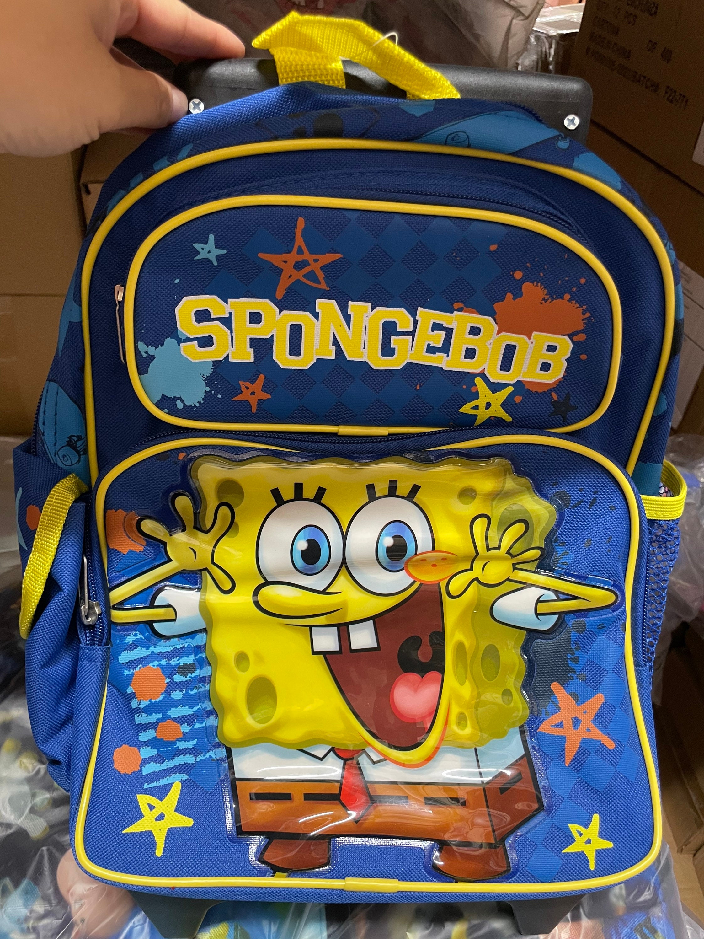 Spongebob Backpack with Lunch Box Set - Bundle with Spongebob SquarePants Backpack for Kids, Spongebob Lunch Box, Stickers, Stationery, Water Bottle