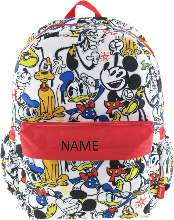 Disney Mickey Mouse School Backpack Large 16 Travel Bag All Over Art Print  New