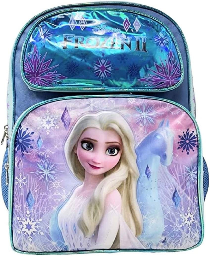 Disney Frozen Anna And Elsa Backpack With Lunch Box for Girls Kids ~ 4 Pc  Bundle With Deluxe 16 Inch Frozen School Bag, Lunch, Stickers, and More