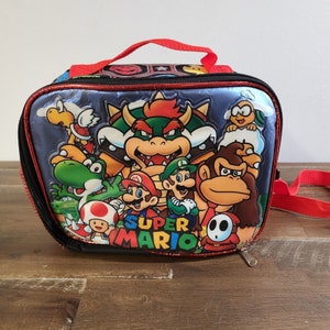 Super Mario Luigi Toad Yoshi Dual Compartment Insulated Lunch Box Lunch Bag  Soft Kit Cooler