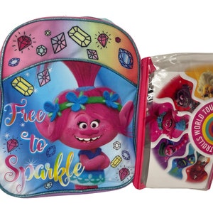 New Trolls Queen Poppy Backpack with Detachable Lunch Box 2 Piece Set for  Kids
