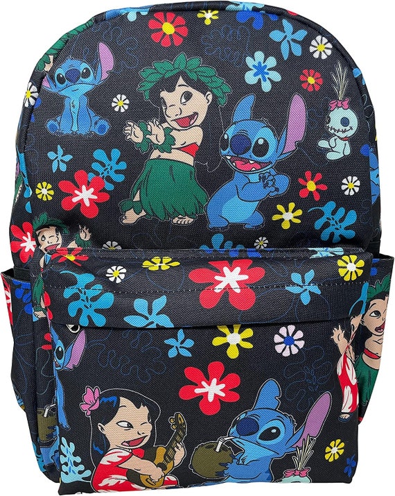 Mochila escolar grande personalizada para niñas de 16 pulgadas, color  negro, con estampado integral de Lilo y Stitch de Disney, bailan juntos -   España