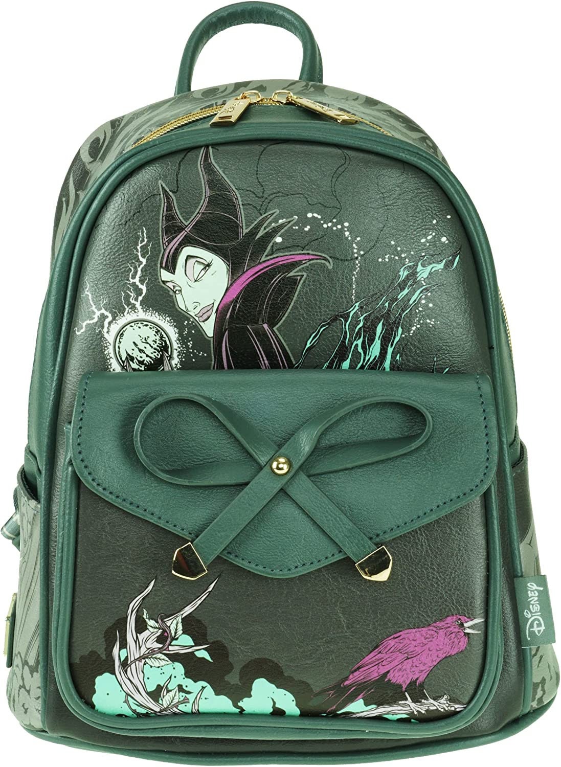 Loungefly Disney Maleficent Faux Leather Mini Backpack Wallet Set